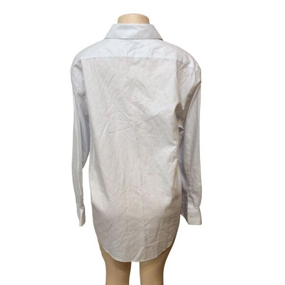 CALVIN klein long sleeve button down size XL white and blue dots - Picture 2 of 3